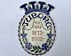 Aluminia, 
Tuborg platte 
1873-1908, 
23,5cm høj, 
18cm bred *med 
krakeleringer*