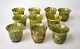 10 kinesiske 
jade kopper, 
20. &aring;rh. 
Gr&oslash;nt 
jade. 
H&oslash;jde.: 
3,2 cm. I ...