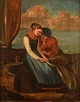 Engelsk 
genremaler. 
Romantisk 
scene. Ungt 
par. Olie på 
lærred. 
1800-tallet.    

I flot ...