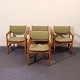4 armstole i 
egetræ m. 
uldbetræk, skal 
ombetrækkes,
designet af 
Hans Jørgen 
Wegner og ...