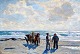 Nyrop, Børge 
(1881 - 1948) 
Denmark: In 
conversation on 
the North Sea. 
Oil on canvas. 
Signed. 70 ...