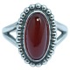Georg Jensen; Ring of sterling silver, set with a carnelian #9