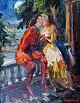 Jacobsen, 
Ludvig (1890 - 
1957) Danmark. 
"Romeo og 
Julie". Olie på 
lærred. 
Signeret. 38 x 
33 ...