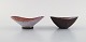 Sven Hofverberg (1923-1998) Swedish ceramist. Two unique glazed ceramic bowls. 
Beautiful metallic glaze. 1980