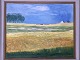 Ubekendt 
kunstner (20 
årh):
Sommerlandskab 
med gule 
kornmarker og 
by i 
baggrunden.
Olie på ...