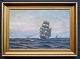 Bülow, A. (19th 
/ 20th century) 
Denmark: 
Marine. Evening 
in the Sound. 
Oil on canvas. 
Signed. 32 ...