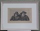 Michael Ancher 
Litografi To 
fiskere fra 
Skagen 48 x 61 
inklusiv 
hvidmalet 
træramme 
Radering af ...