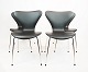 A set of 4 Seven Chairs - Model 3107 - Black Classic Leather - Arne Jacobsen - 
Fritz Hansen