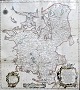 Kort over Sj&aelig;lland, 1764. H&aring;ndkoloreret kobberstik. 52 x 47 cm.Udf&oslash;rt af D. ...