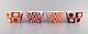 Verner Panton. Fire skåle i porcelæn med geometrisk mønster. Sent 1900-tallet.
