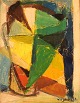 Holger Dall (1903-1986). Modernist composition. Oil on canvas. 1960