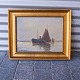 Skibsmaleri med 
motiv af 
dampskib og 
sejlbåd på hav
Kunstner 
Conrad Nielsen 
Balling
Olie på ...