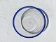 Tykmælksskål 
med blå kant og 
lille knæk i 
bunden, 14,5cm 
i diameter, 
5,5cm høj, Fra 
div. Danske ...