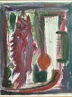 Carlo Rosberg 
(1902-94):
Komposition 
med fisk m.v. 
1963.
Olie/pastel på 
papir. 
Sign.: Carlo 
...