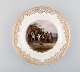 Antik Meissen 
dekorationstallerken 
i håndmalet 
porcelæn med 
jagtmotiv og 
gulddekoration. 
...