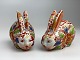 Par vintage 
emaljebemalede 
kaniner i 
Imari-stil. 20. 
århundrede. 
Højde 10 
centimeter
Længde ...