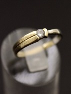 8 karat guld ring størrelse 58 med klar zirkon