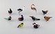 Svensk 
glaskunst. Ti 
miniature 
figurer i form 
af fugle i 
mundblæst 
kunstglas. ...