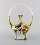 Colenbrander, Holland. Art nouveau vase i håndmalet krakkeleret keramik. 
Dekoreret med fugle og blomster. 1930