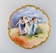 Limoges, 
Frankrig. Stort 
antikt fad i 
håndmalet 
porcelæn 
dekoreret med 
dansende 
kvinder og ...