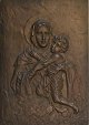 Bronze relief, 
Madonna med 
barnet, 20. 
årh. 24 x 17 
cm. 