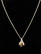 14 karat guld halskæde 43 cm. med vedhæng