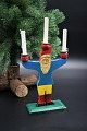 Old Swedish 
Santa Claus 
candlestick in 
carved wood / 
painted with 
fine patina 
from the 50s, 
and ...