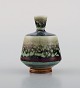 Berndt Friberg (1899-1981) for Gustavsberg Studiohand. Miniature vase i glaseret 
stentøj. Smuk Aniara glasur. Ca. 1970.
