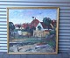 Maleri. Poul 
Sørensen født 
1931-død 2018. 
Maleri af 
fiskerhuse, i 
Frederikshavn, 
hvor maleren 
...