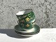 Bing & 
Grøndahl, 
kaffekop med 
grøn og gule 
blomster 
dekoration, 8cm 
i diameter, 5cm 
høj *Pæn stand*