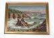 Maleri på 
lærred med hav 
motiv og 
forgyldt ramme, 
signeret Louis 
Bendtsen fra 
1920erne.
66 x 96 cm.