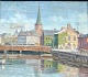Zier, Wolmer 
(1910 - 1990) 
Danmark: Århus 
med Århus Å og 
bro. Olie på 
lærred. 
Signeret: 43 x 
49 ...
