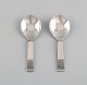 Two Georg Jensen Parallel / Relief jam spoons in sterling silver. 1930s.
