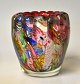 Vase, Dino Martens for Aureliano Toso, Venedig, omkring 1950. Mørkerød med sølvfolie og farvet ...