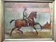 Sven Schou 
(1877-1961):
Rytter til 
hest.
Olie på plade.
Sign.: Sv. S. 
Bagpå nr. ...