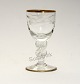 Lyngby glas, 
Måge glas med 
guldkant og 
mågeslibning.
Portvin højde 
9,5 cm. Pris: 
50 kr. stk. ...