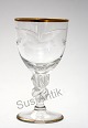 Lyngby glas, 
Måge glas med 
guldkant og 
mågeslibning.
Rødvin højde 
13,5 cm. Pris: 
150 kr. stk. 
...