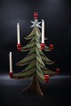 Gammel "jul 
træs lysestage" 
fra 50érne i 
bemalet 
udskåret træ 
med plads til 
9 små jule ...