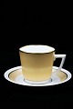 Royal Copenhagen Bernstorff, mocha cup with saucer in light yellow color. Cup 
H:5,5cm. Cup Dia.:6cm.