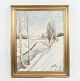 Olie Maleri malet på lærredet med motiv af en vinter dag, signeret K.A.I.R fra omkring år ...