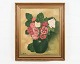 Oliemaleri med motiv af blomster malet på lærredet signet A.M. fra år 1940'erne. Står i meget ...