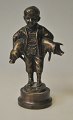 Bronzefigur af dreng med to grise, 20. årh. Danmark. Usigneret. Højde.: 11 cm. 