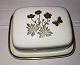 Royal Copenhagen butter bowl with butterfly and flowers in gold