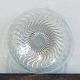 Rene Lalique round clear glass dish with slightly bluish tones. Cast with foliage in relief. ...