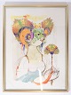 Serigrafisk plakat af Bjørn Wiinblad med motiv af kvinde fra omkring år 1970'erne. Mål i cm: ...