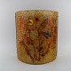 Stor Accolay væglampe i buet kunstglas med håndmalede sommerfugle og bladværk. Fransk design, ...