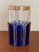 Smuk gammel 
glas vase 
panelskåret 
kongeblå / 
kobolt blå og 
klar 
krystalvase i 
stil med ...