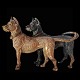 Wiener bronze figur, to hunde. Koldbemalet wiener bronze. Wien omkring år 1900. Hundene står ...