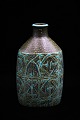Aluminia ( Royal Copenhagen ) Baca vase med glasur i grønne farver og geometrisk ...