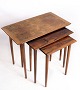 Et sæt indskudsborde i palisander dansk design fra 1960'erne. Mål i cm: H:50/49/47.5  ...